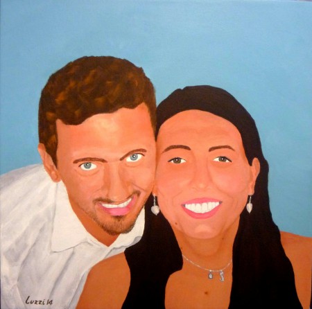 Ritratto di coniugi - Acrilico su tela 40x40 - collezione privata