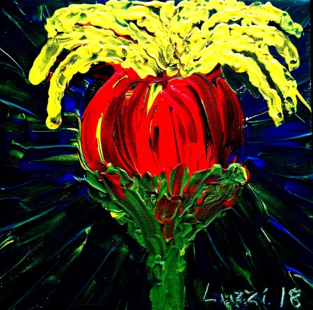 Fiore tropicale - acrilico su tela 20x20 - collezione privata