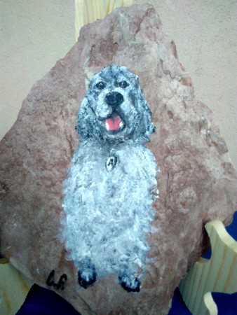 Astro - acrilici su pietra naturale del Monte Nerone - collezione privata