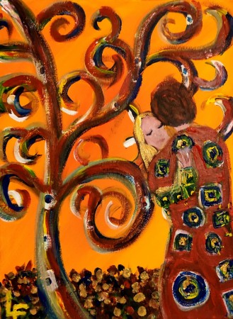 Rivisitazione quadro di Klimt - Acrilici su tela 30x40