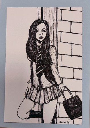 L'attesa - tratto pen su carta comune